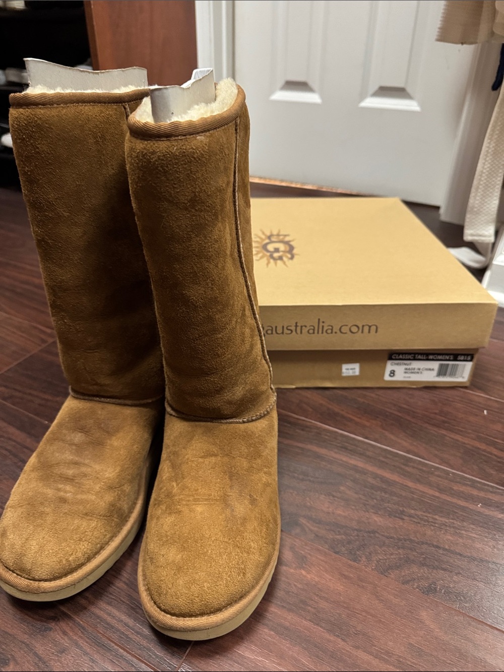 UGG Chestnut Tall Suede Shearling Boots